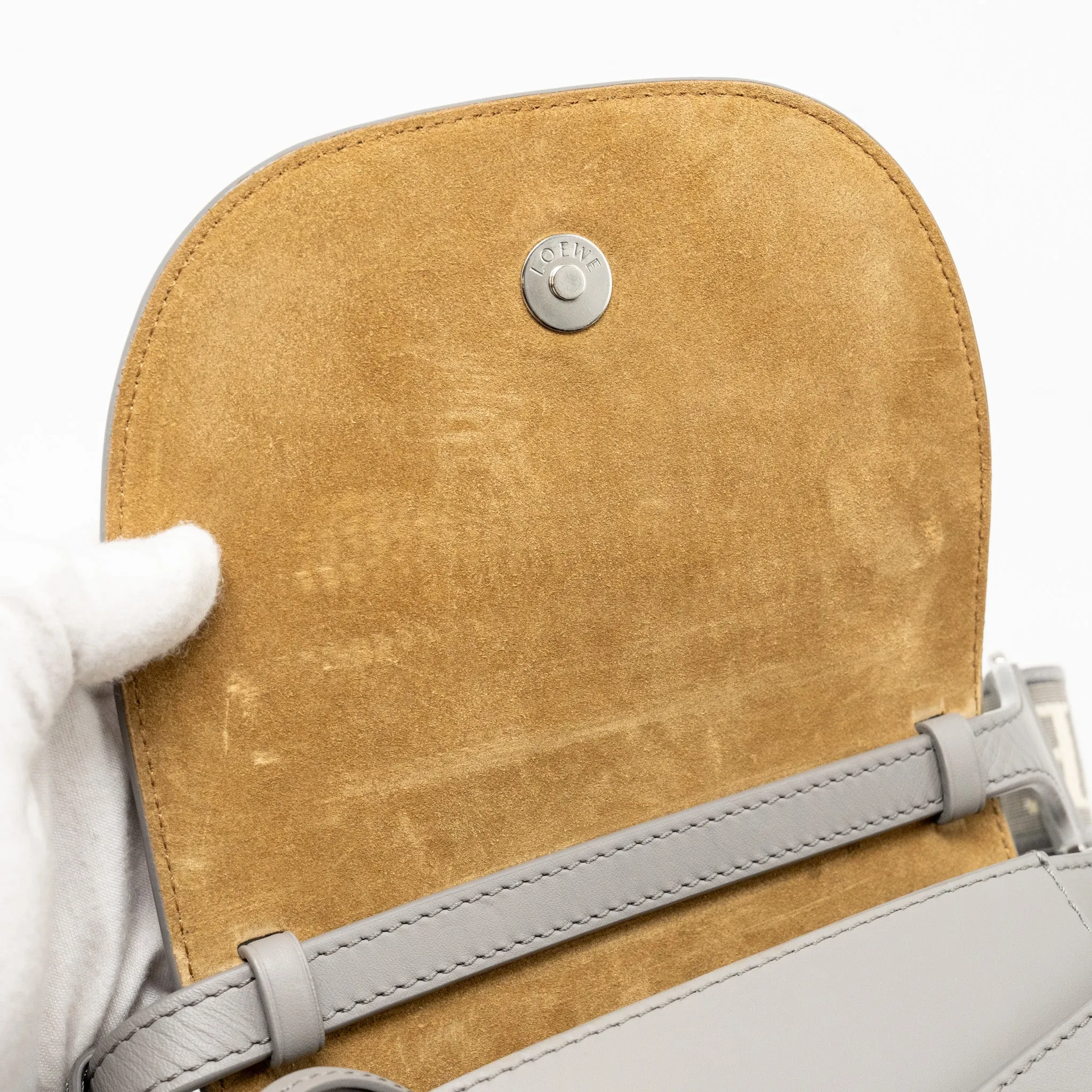 Loewe Mini Gate Dual Bag Soft Calfskin Jacquard Grey SHW