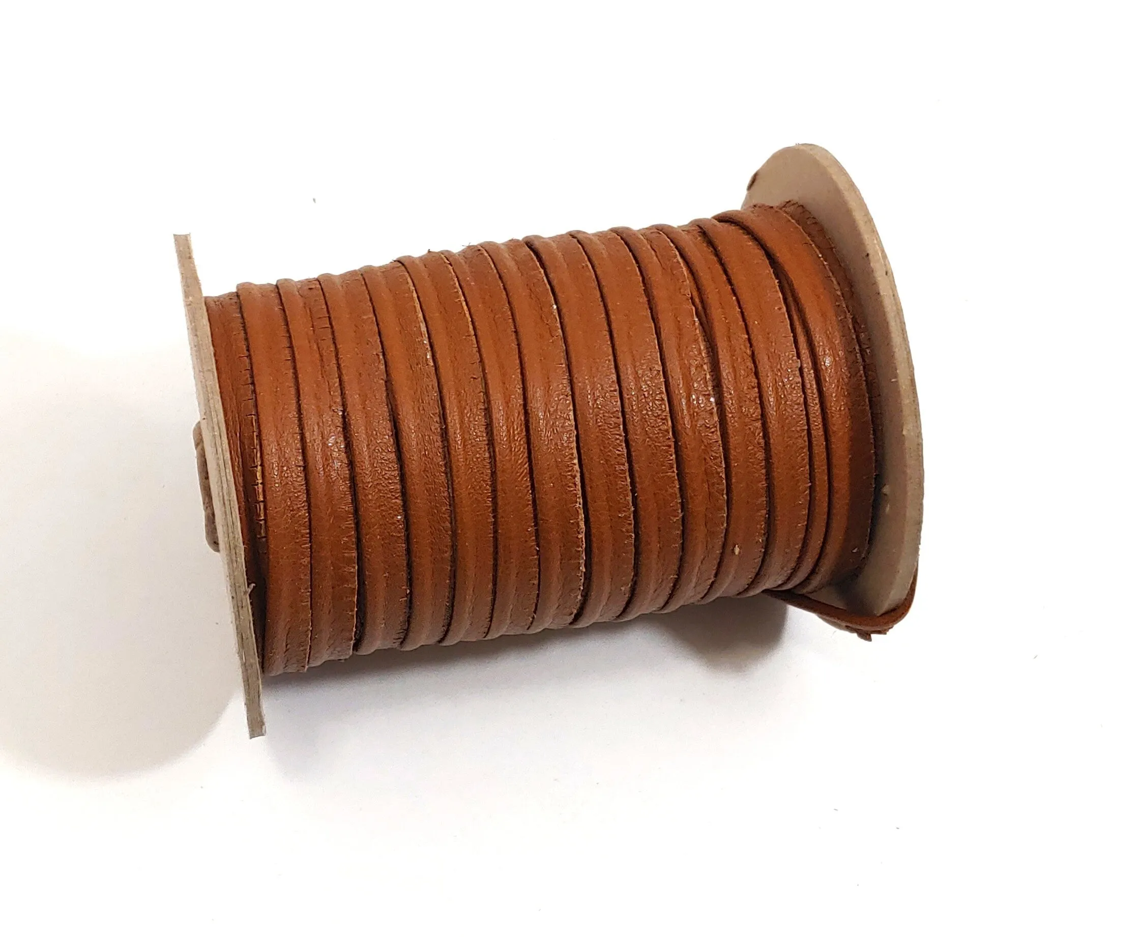 London Tan Brown Slashed Leather Cord Piping  5/16" (3 yds) 2095XDC