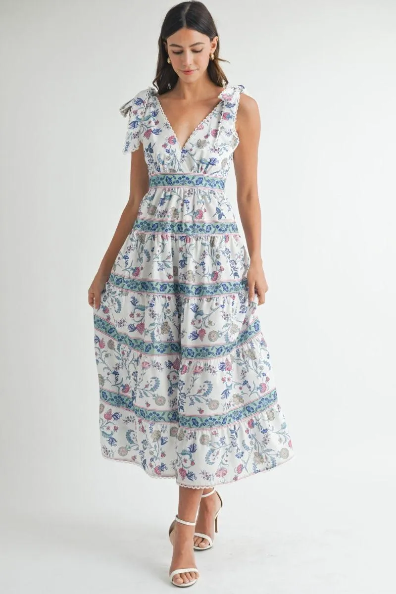 LONG DELICATE FLORAL DRESS