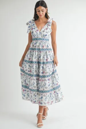 LONG DELICATE FLORAL DRESS