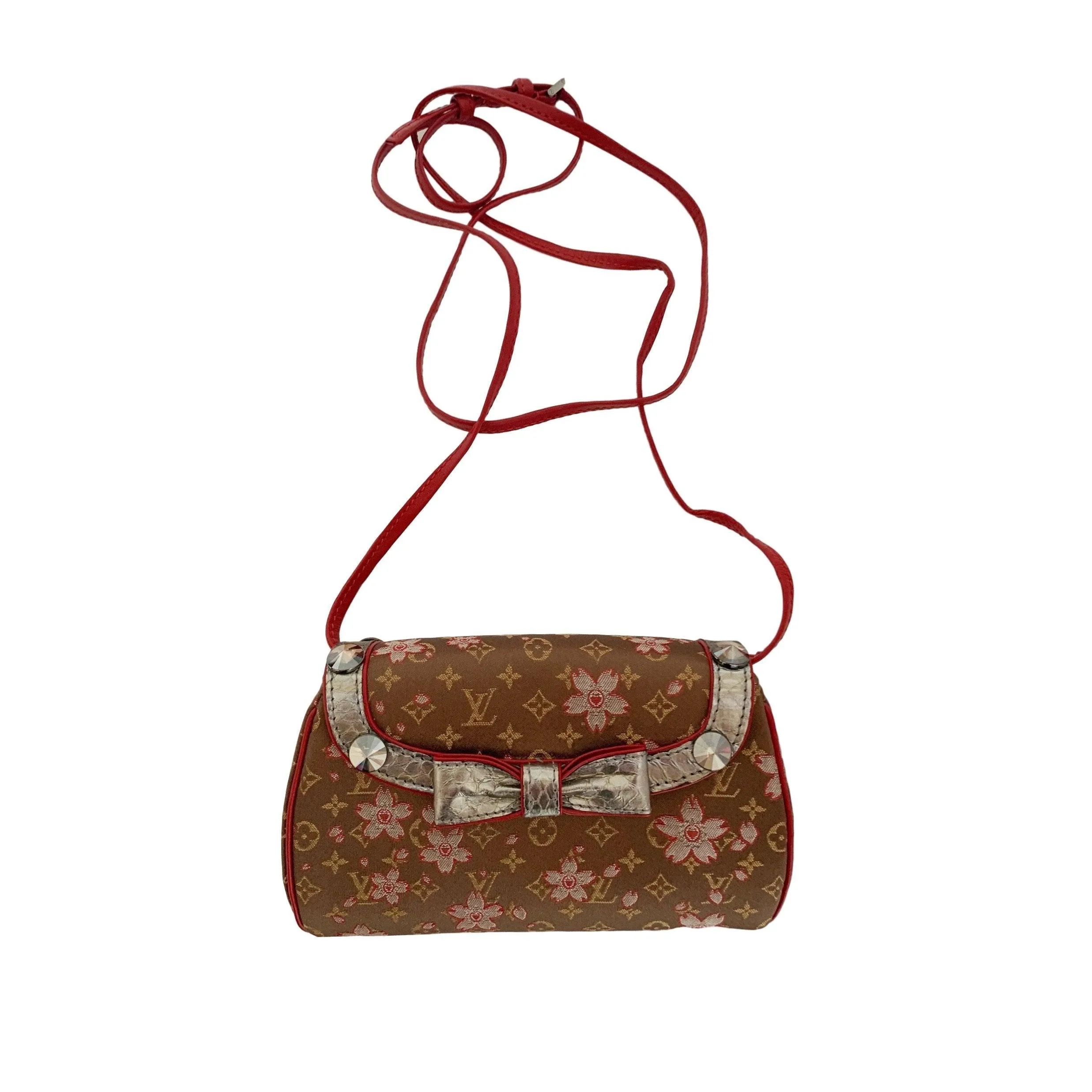 Louis Vuitton Brown Cherry Blossom Satin Mini Bag