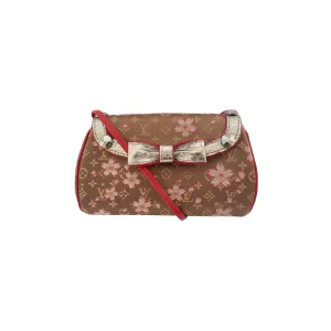 Louis Vuitton Brown Cherry Blossom Satin Mini Bag