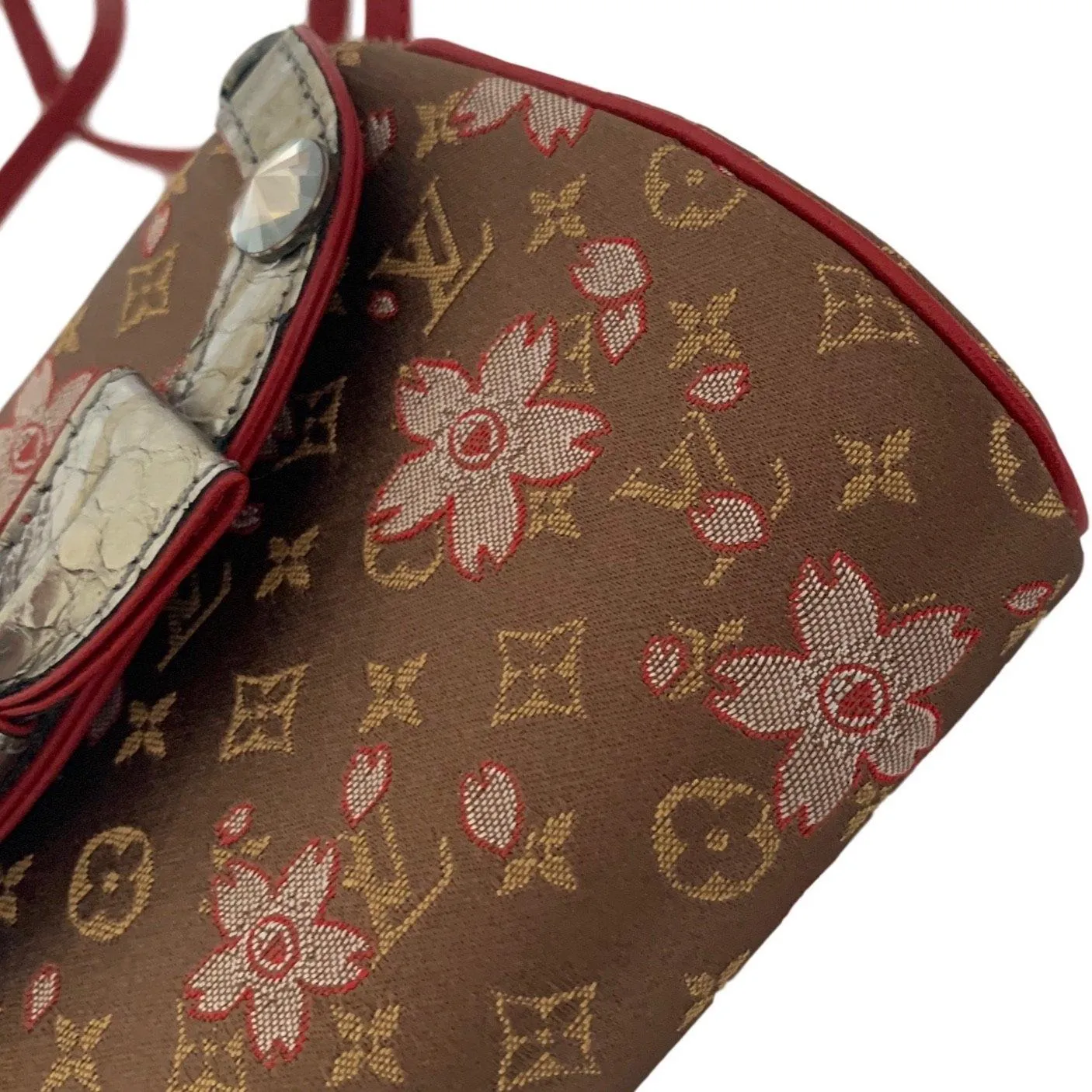 Louis Vuitton Brown Cherry Blossom Satin Mini Bag