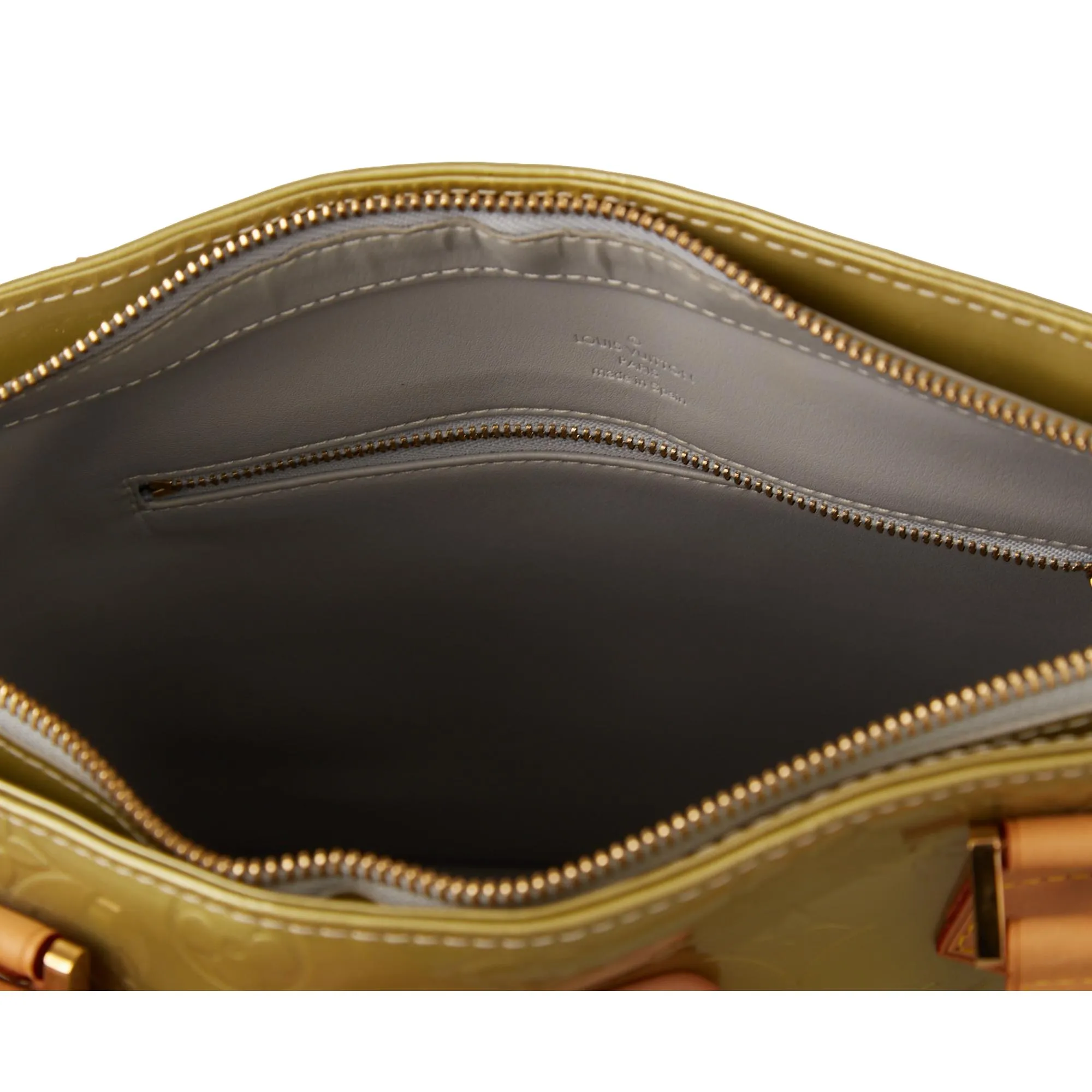 Louis Vuitton Green Monogram Vernis Shoulder Tote