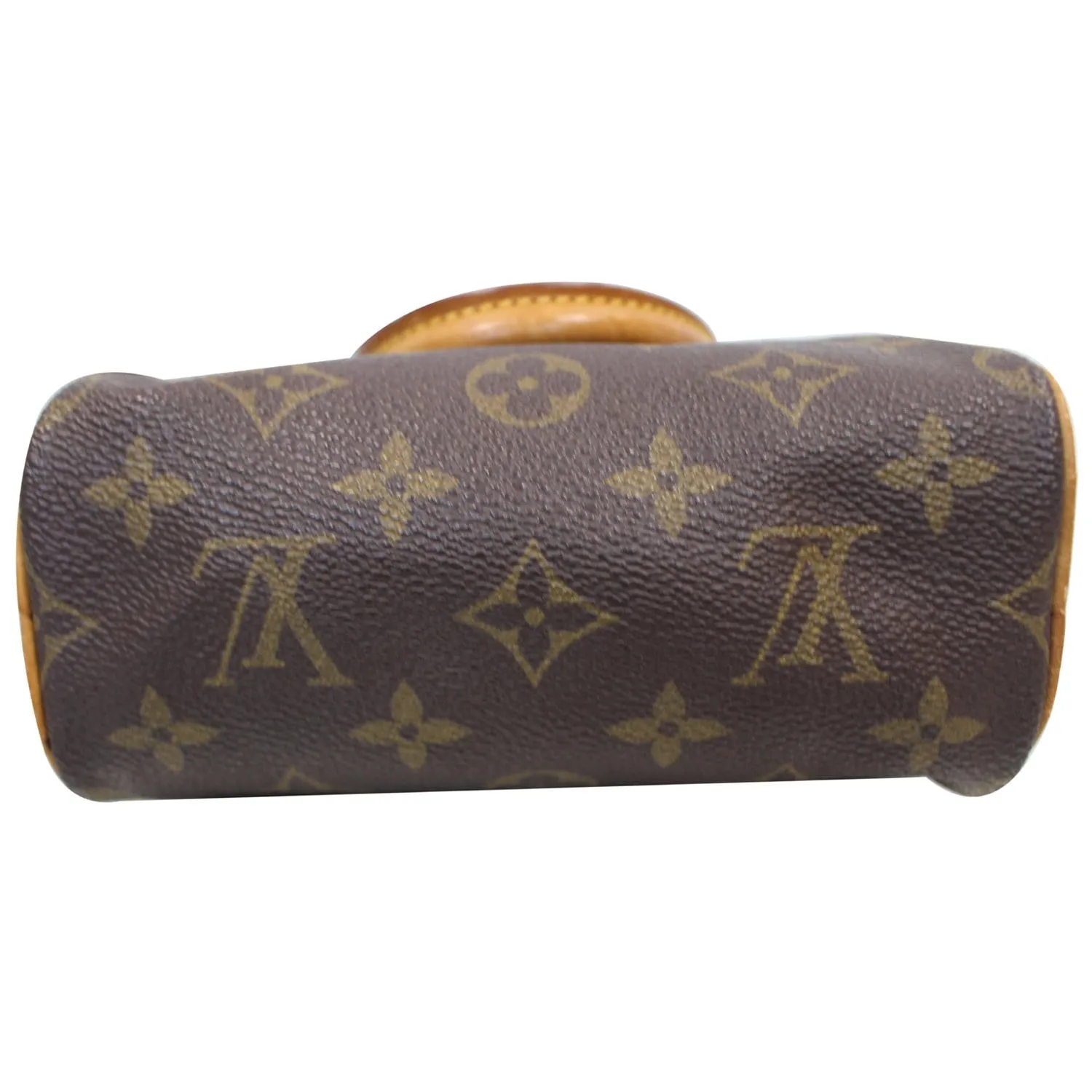 LOUIS VUITTON Mini Speedy Monogram Canvas Satchel Bag Brown