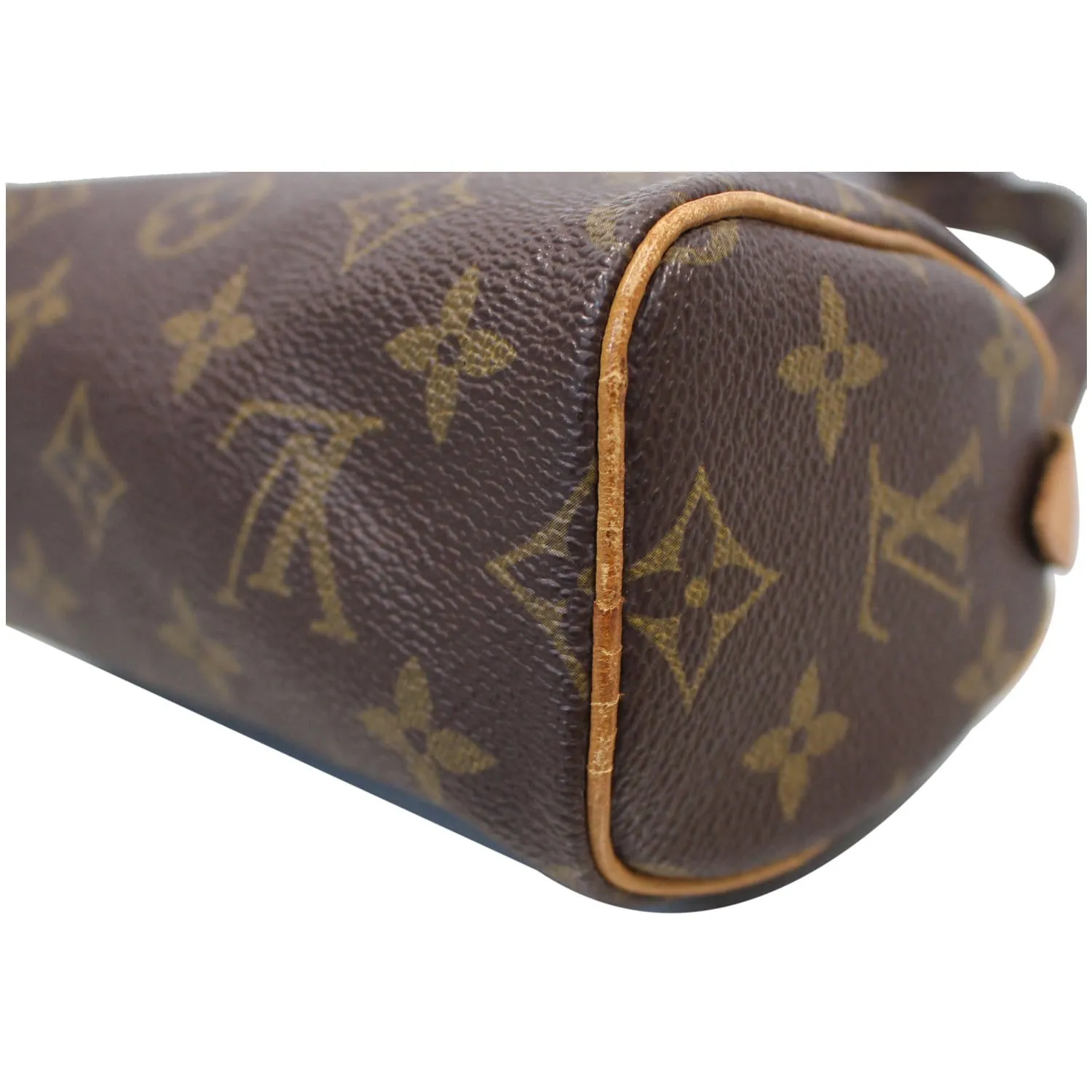 LOUIS VUITTON Mini Speedy Monogram Canvas Satchel Bag Brown