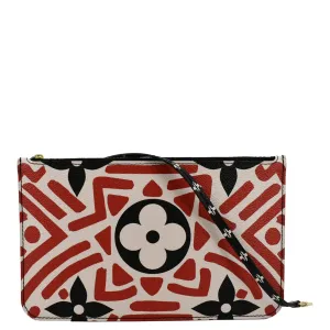 LOUIS VUITTON Neverfull Crafty Giant Monogram Canvas Wristlet Pouch Red