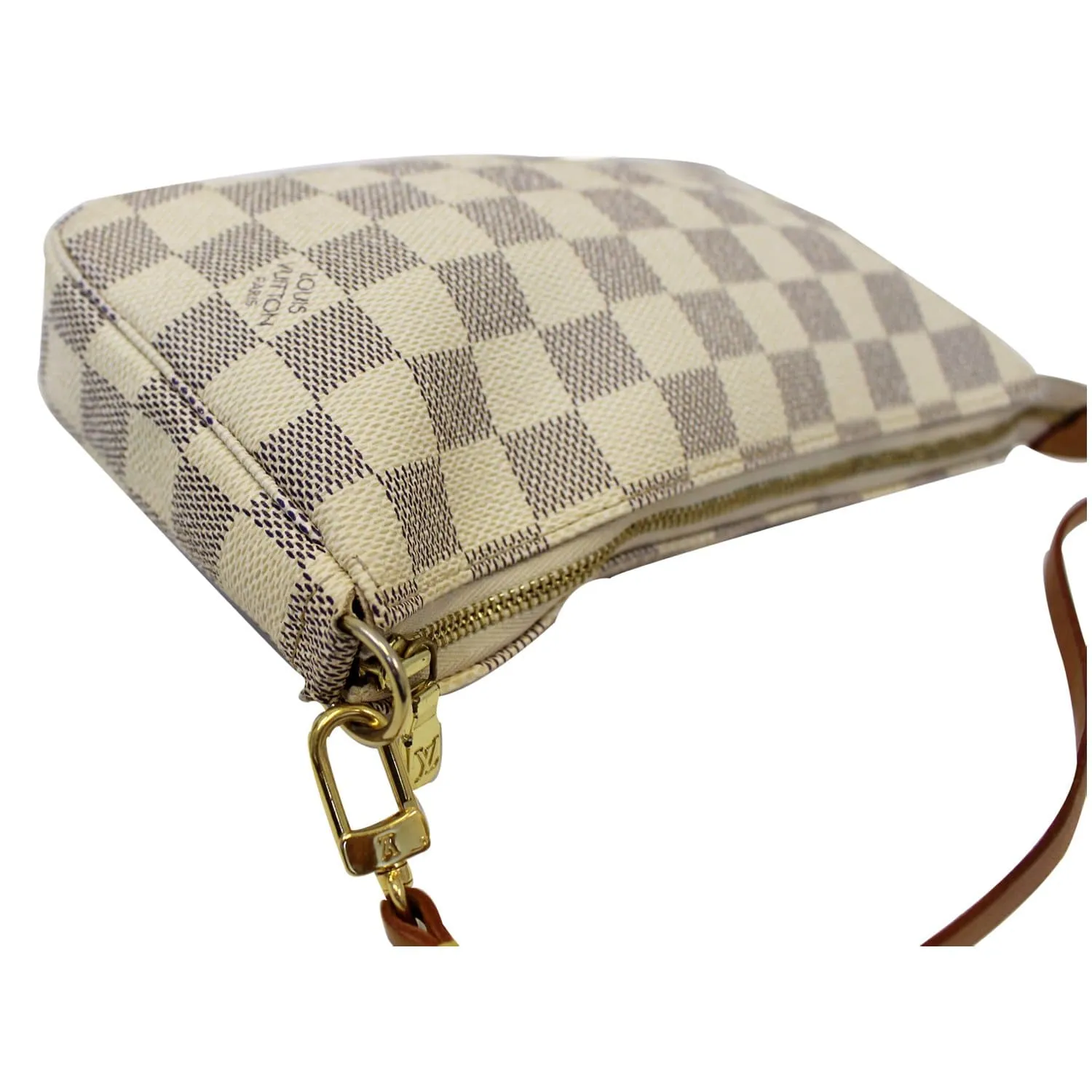 LOUIS VUITTON Pochette Accessoires Damier Azur Pouch White