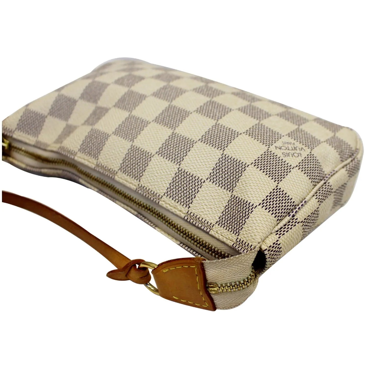 LOUIS VUITTON Pochette Accessoires Damier Azur Pouch White