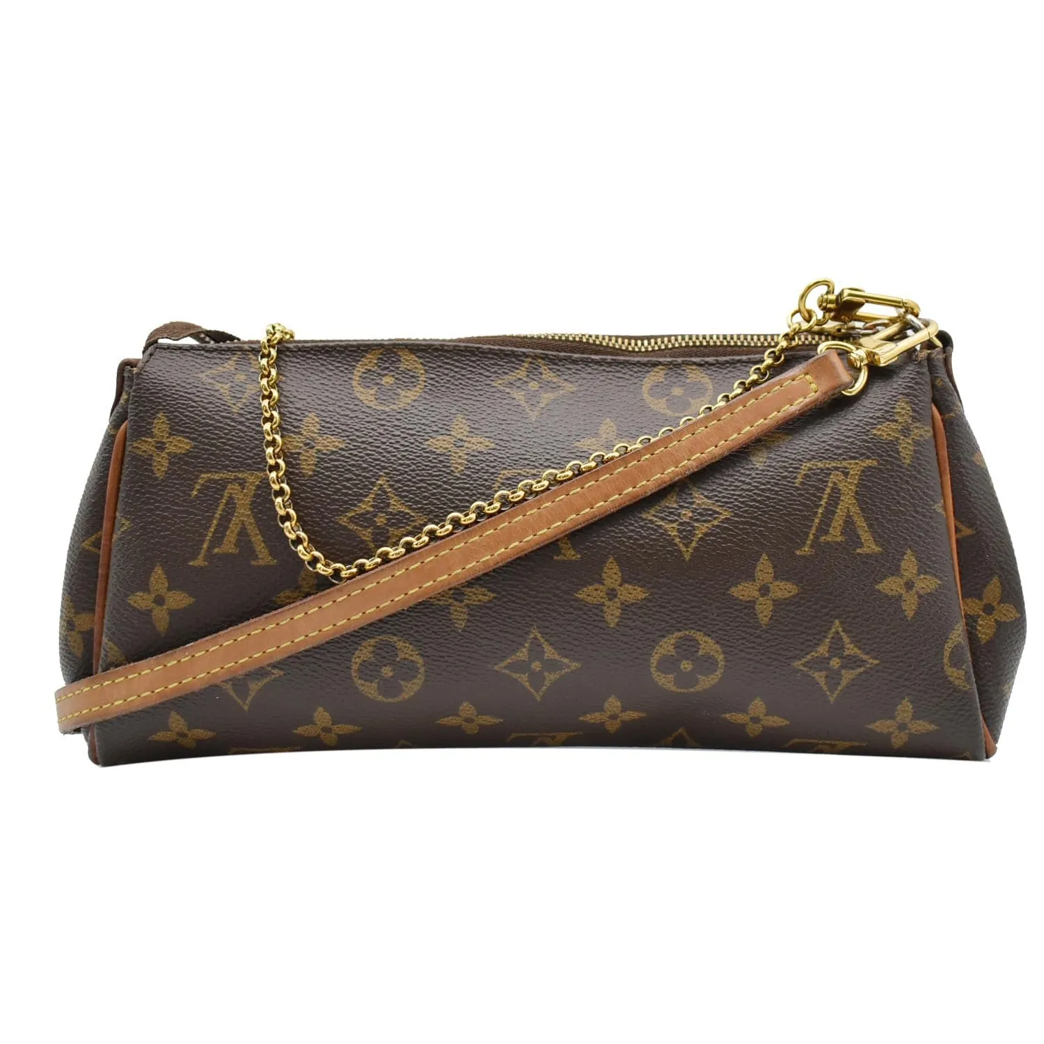 LOUIS VUITTON Pochette Eva Monogram Canvas Crossbody Bag Brown