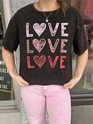 Love Love Love Oversized Shirt Slv Graphic Tee