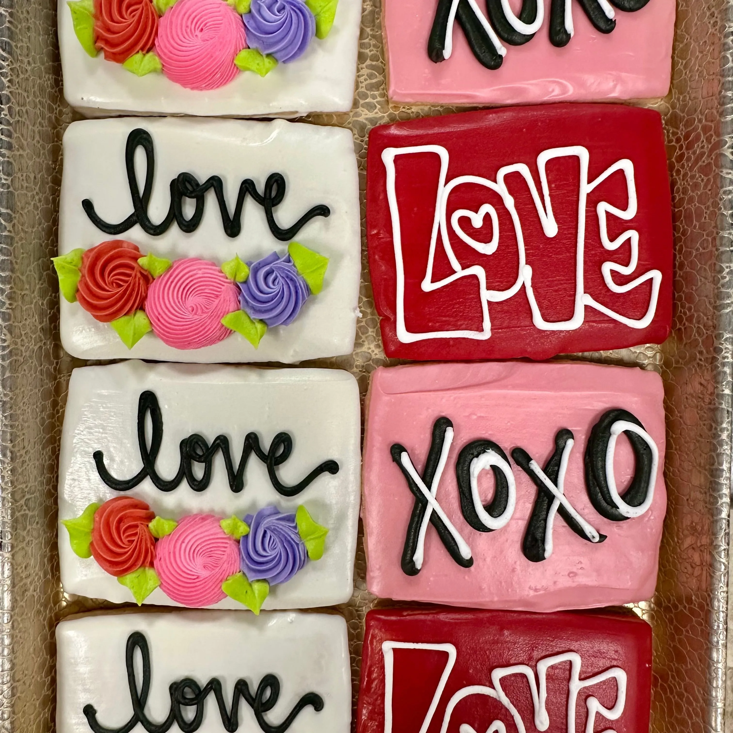 LOVE Valentine Decorated Cookies