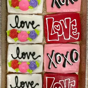 LOVE Valentine Decorated Cookies