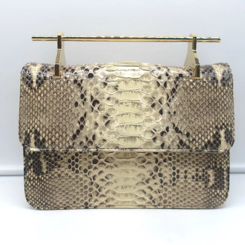 M2Malletier x Net a Porter La Fleur du Mal Shoulder Bag Ivory Snakeskin Clutch