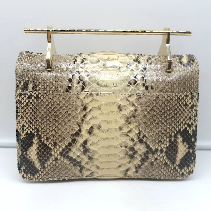 M2Malletier x Net a Porter La Fleur du Mal Shoulder Bag Ivory Snakeskin Clutch