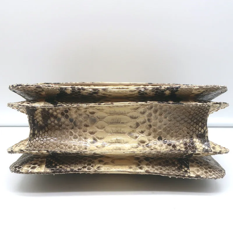 M2Malletier x Net a Porter La Fleur du Mal Shoulder Bag Ivory Snakeskin Clutch