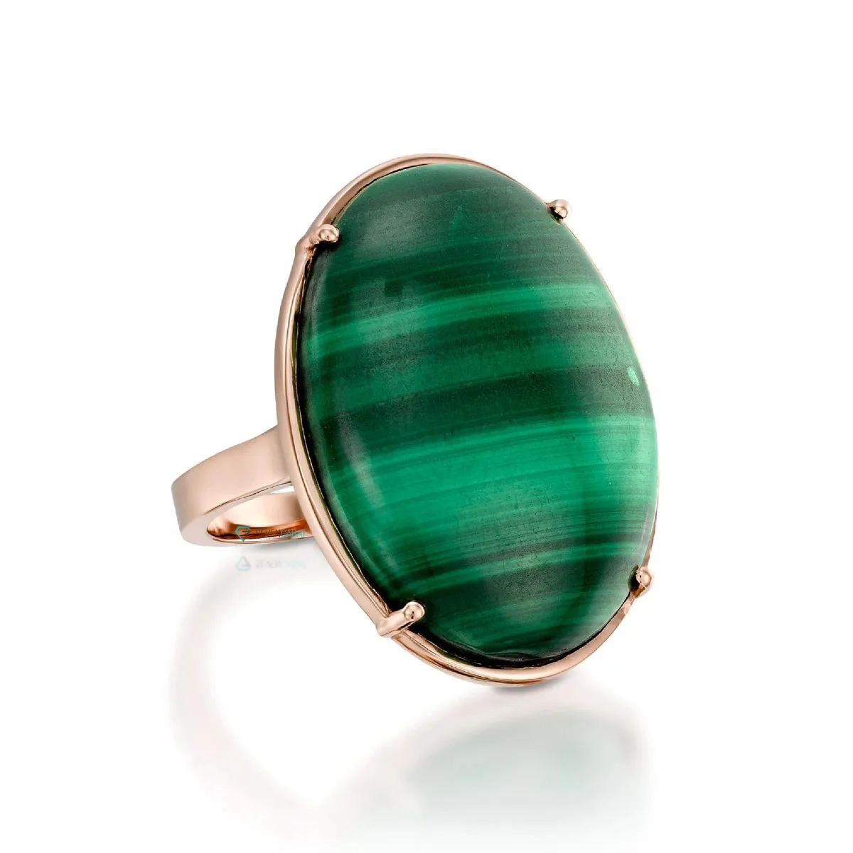 Malachite ring statement boho Ring