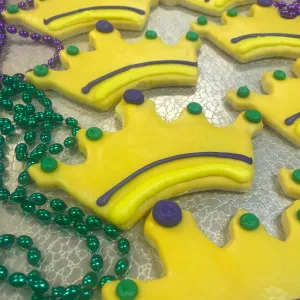 Mardi Gras Gold Crown Cookie