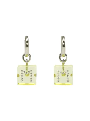 Marni Dice Charm Earrings in Celery