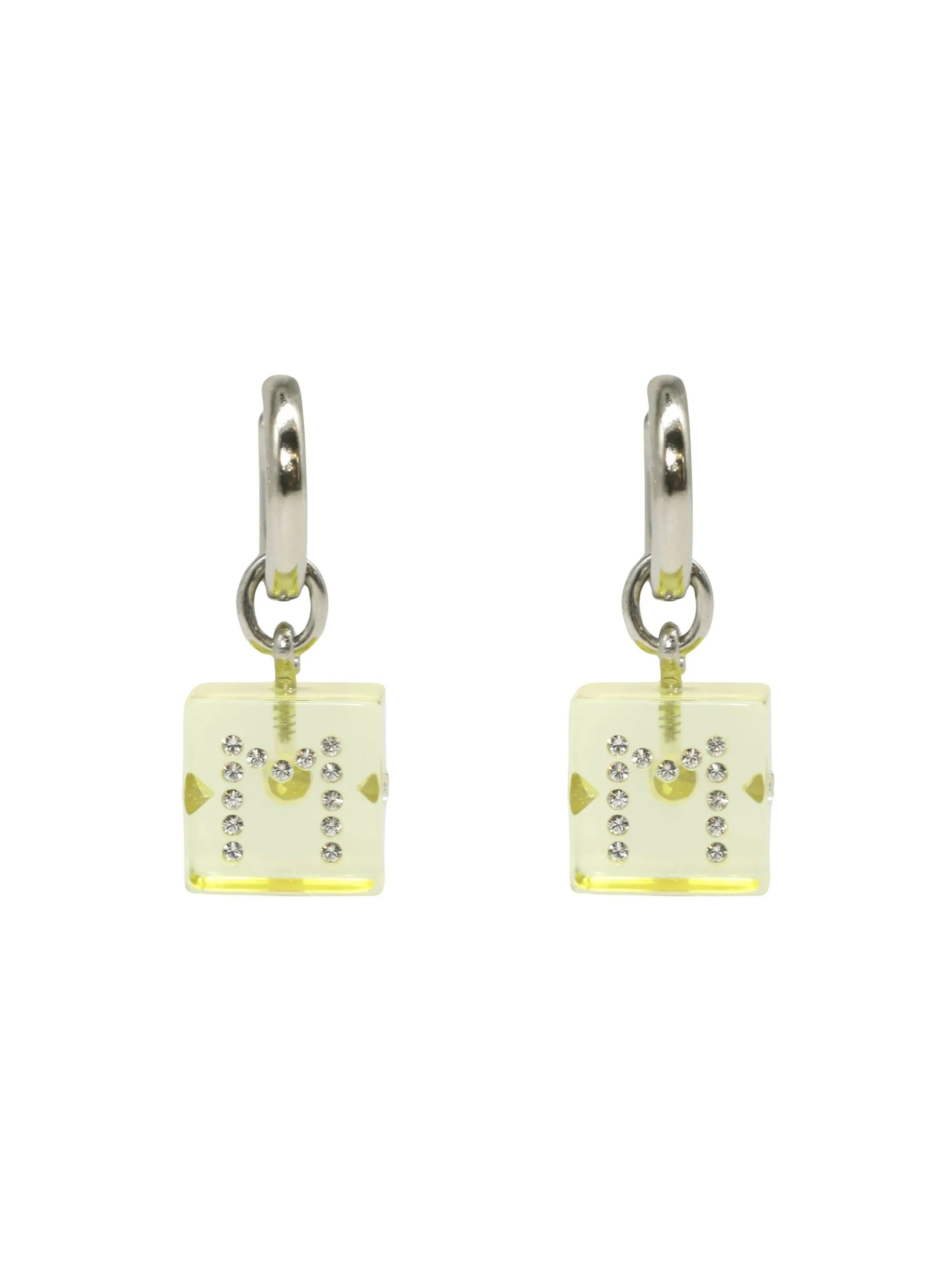 Marni Dice Charm Earrings in Celery