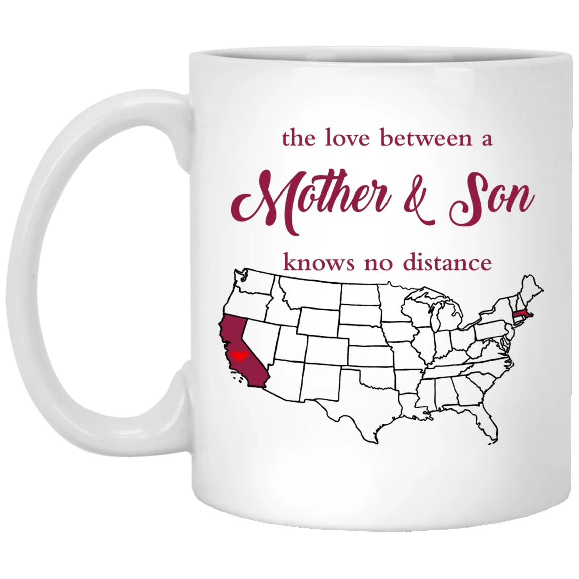 Massachusetts California Mother And Son Mug