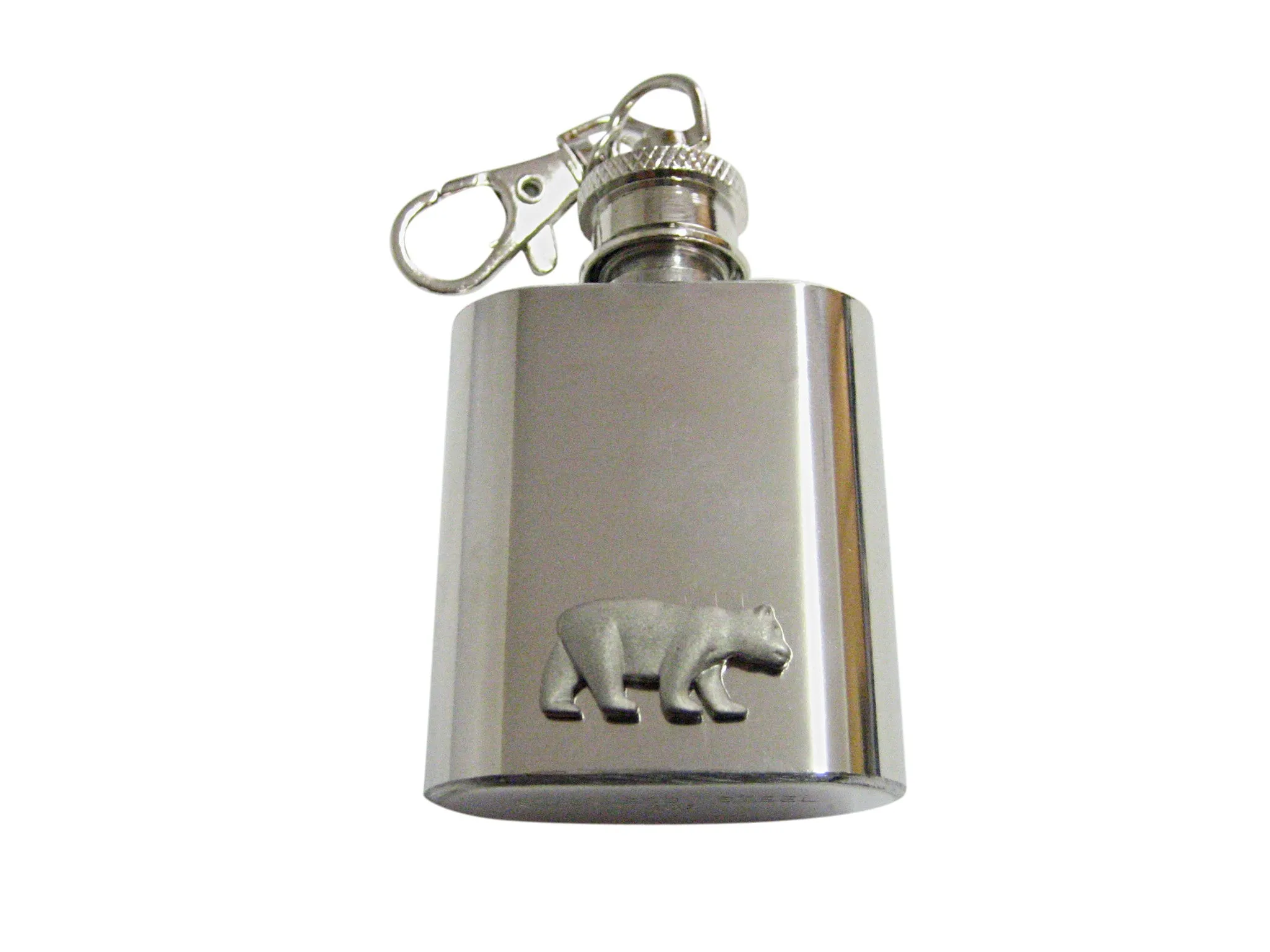 Matte Bear 1 Oz. Stainless Steel Key Chain Flask