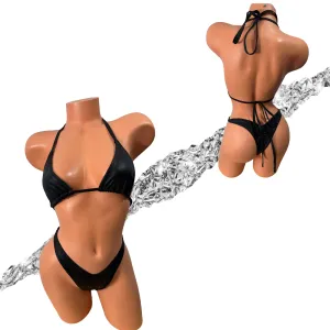 Matte Black Euro Cut Micro Bottom Bikini