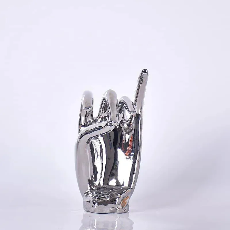 Matte Ceramic Face Finger Statue