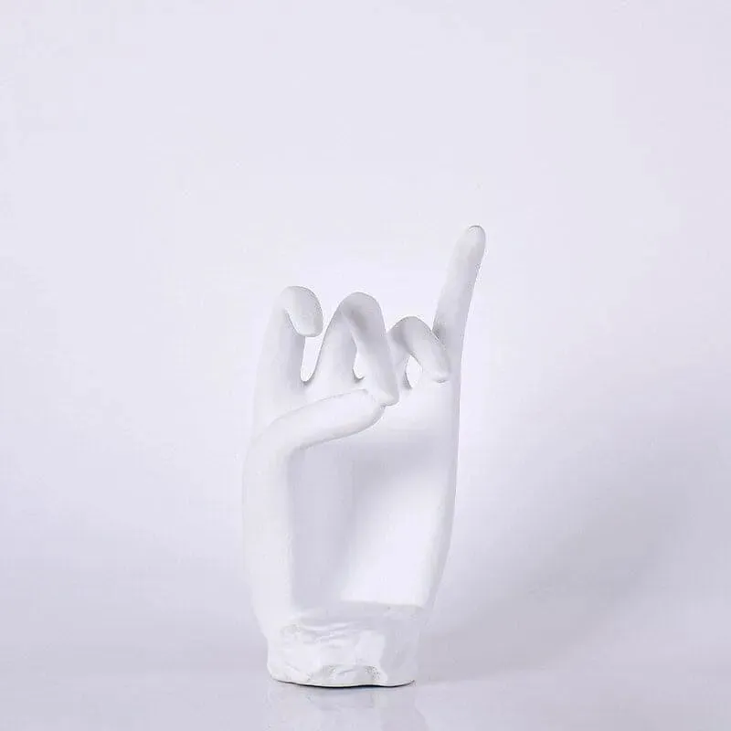 Matte Ceramic Face Finger Statue