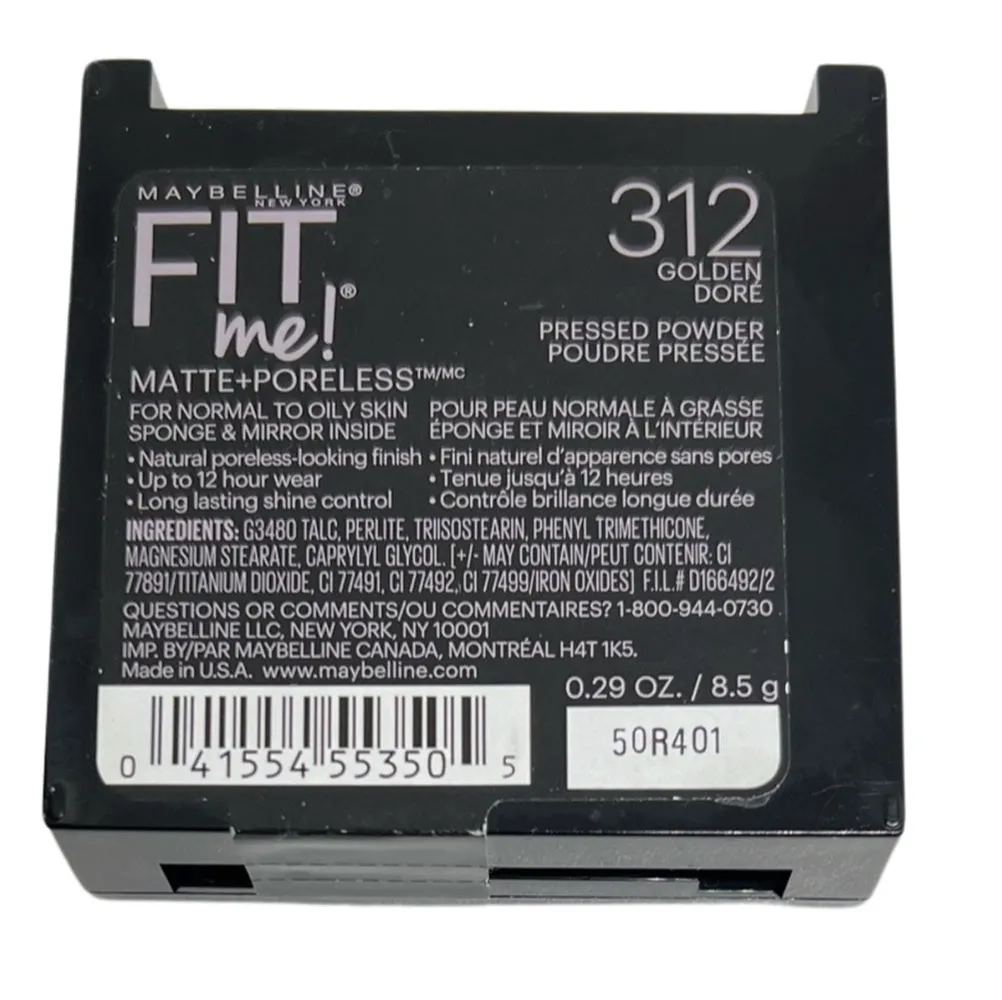Maybelline New York Fit Me Matte   Poreless Pressed Face Powder, Golden 312