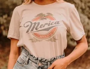 'Merica' Beer Logo Tee