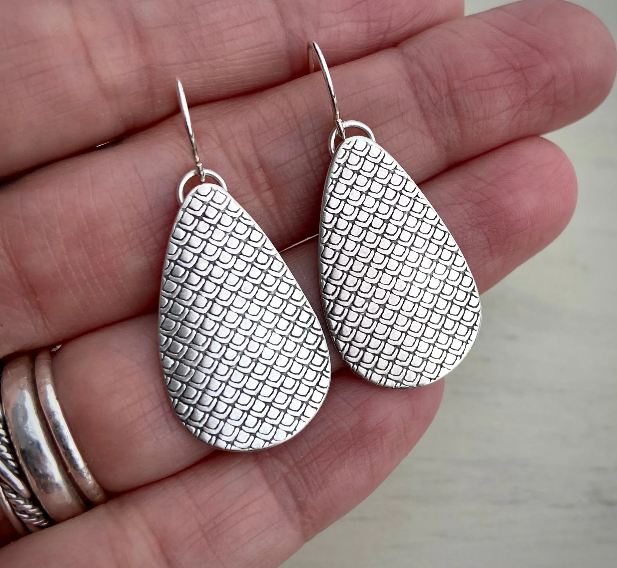 Mermaid Scale Teardrop Earrings