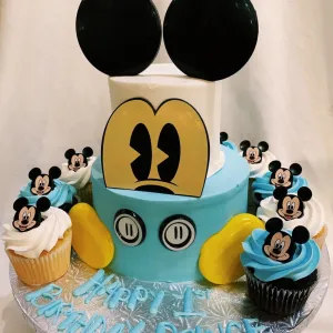 Mickey Mouse Theme Tiered Cake 7-4"