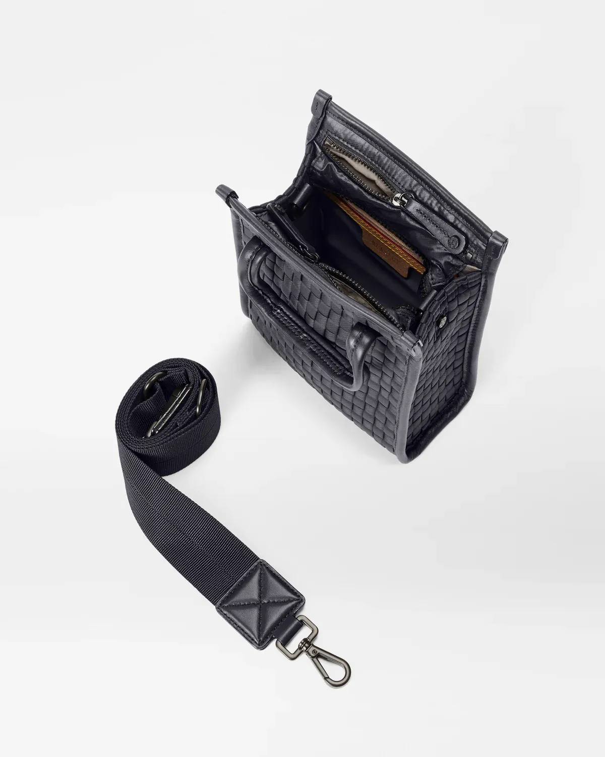 Micro Woven Box Tote |  Black