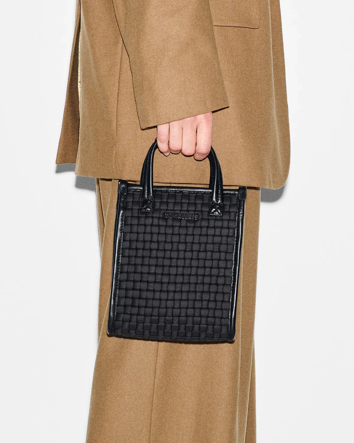 Micro Woven Box Tote |  Black
