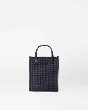 Micro Woven Box Tote |  Black