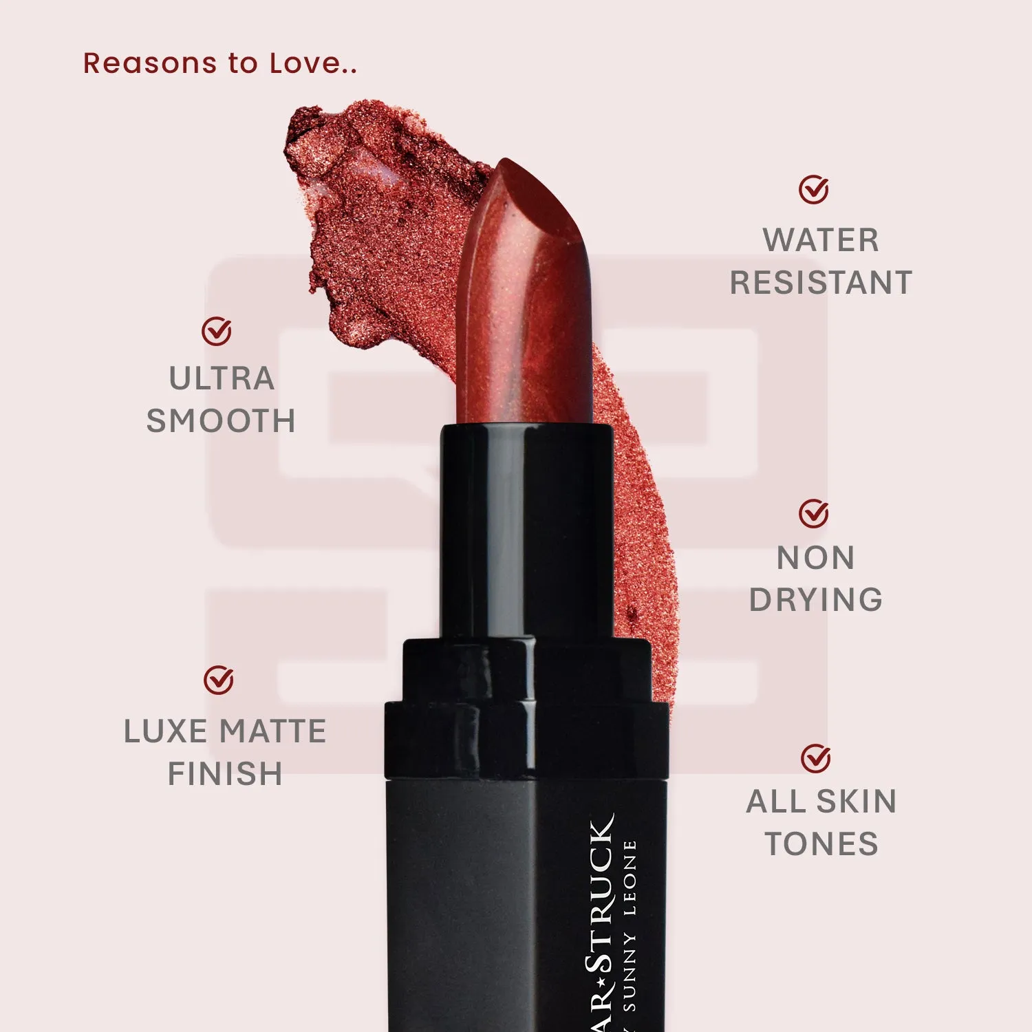 Midnight Twinkle - Shimmer Lipstick - Maroon, Metallic Lipsticks | 4.2gms
