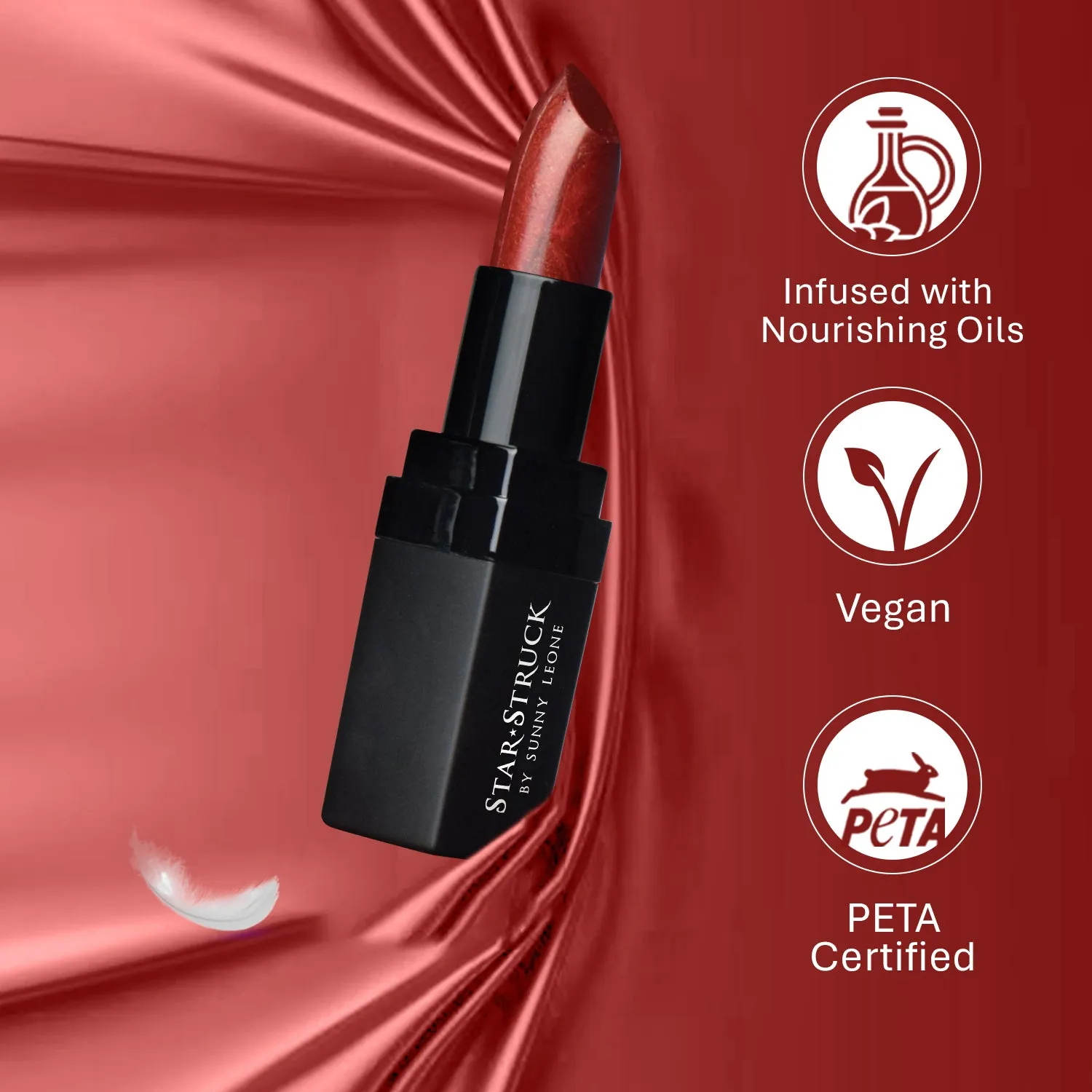 Midnight Twinkle - Shimmer Lipstick - Maroon, Metallic Lipsticks | 4.2gms
