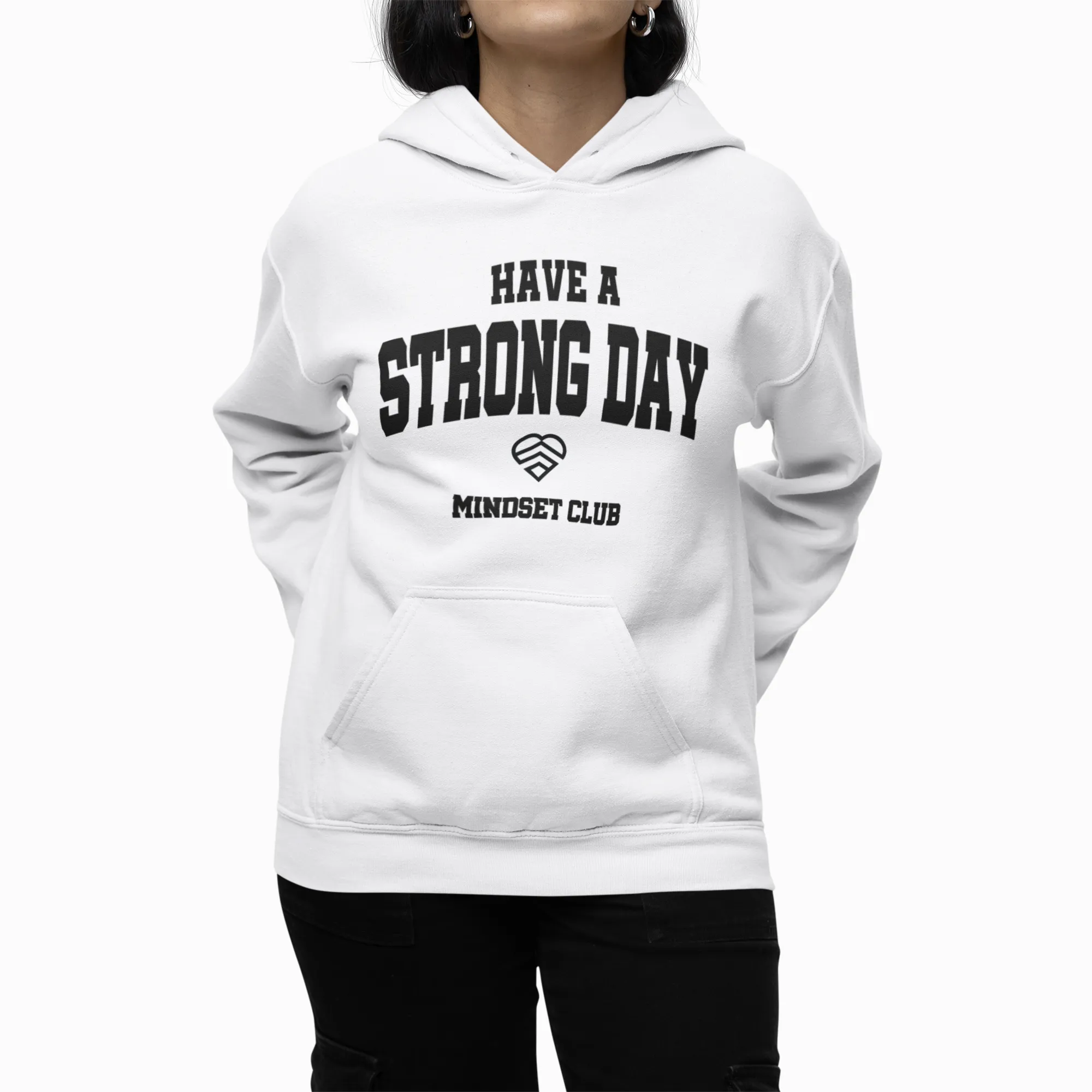 Mindset Club Statement Hoodie - White & Black