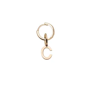 Mini Leter C Pendant Earring - Gold