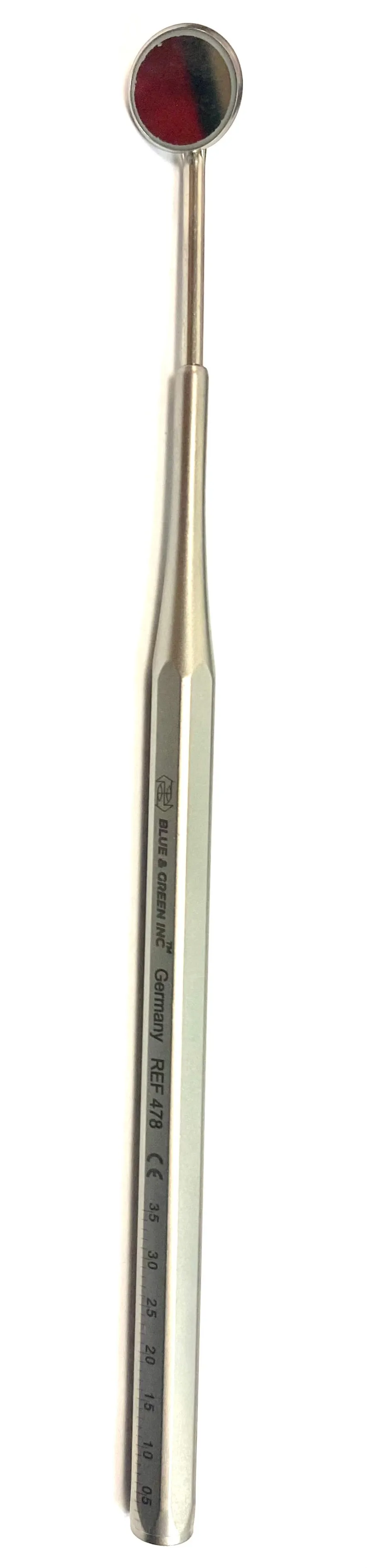 Mini mirror with ruler handle