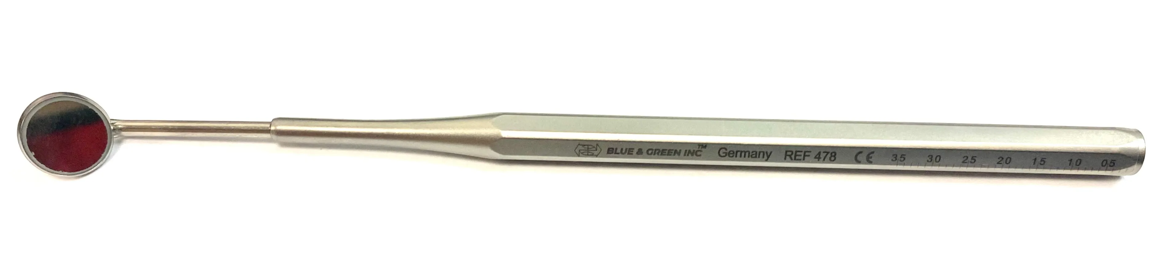 Mini mirror with ruler handle