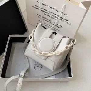 Mini PU Leather Bucket Bags For Women 2020 Luxury Thick Chain Crossbody Shoulder Handbags Female Travel Cross Body Bag