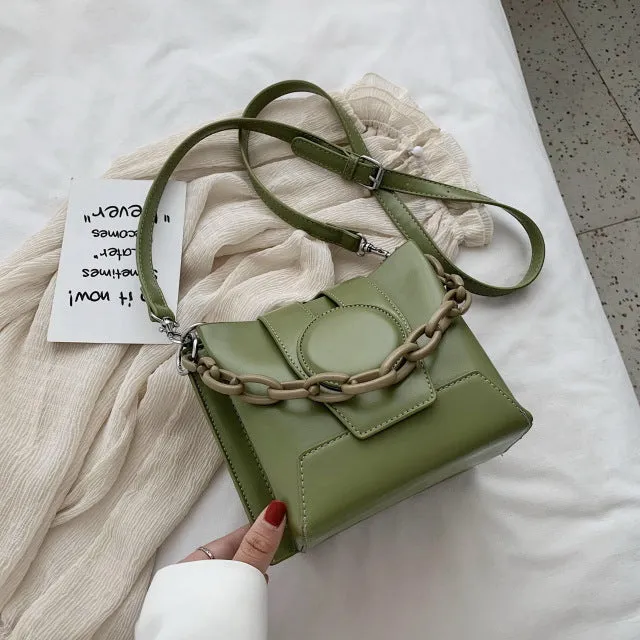 Mini PU Leather Bucket Bags For Women 2020 Luxury Thick Chain Crossbody Shoulder Handbags Female Travel Cross Body Bag