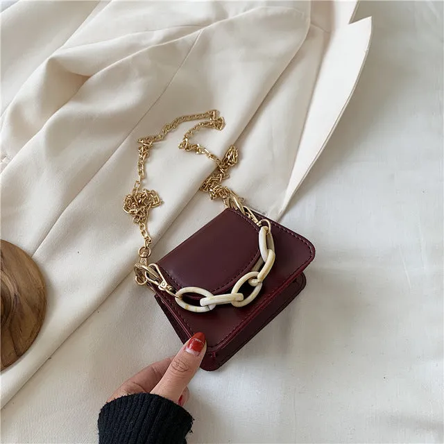 Mini PU Leather Shoulder Messenger Bags For Women 2020 Fashion Chain Design Shoulder Handbags Female Crossbody Bag