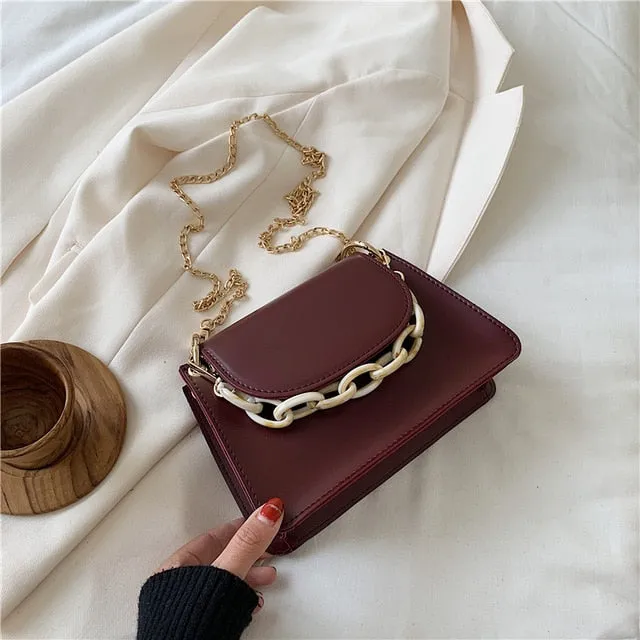 Mini PU Leather Shoulder Messenger Bags For Women 2020 Fashion Chain Design Shoulder Handbags Female Crossbody Bag
