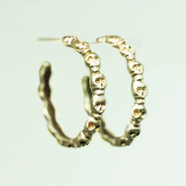 Mini Skull Hoop Earrings