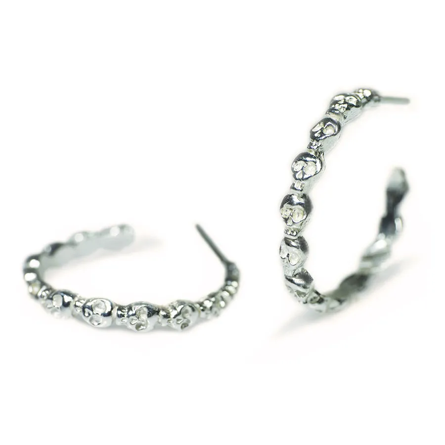 Mini Skull Hoop Earrings