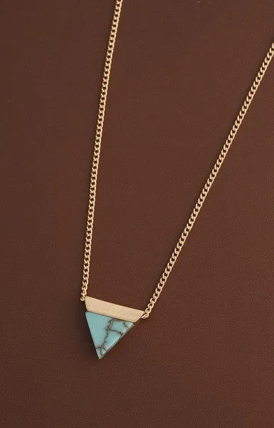 Mini Triangle Natural Stone Necklace