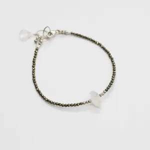 Moonstone & Pyrite Luna Simple Bracelet